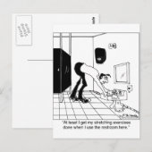 Carte Postale Exercices d'étirement dans des toilettes (Devant / Derrière)