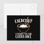 Carte Postale Exercise I Thought You Said Extra Rice Funny (Devant / Derrière)
