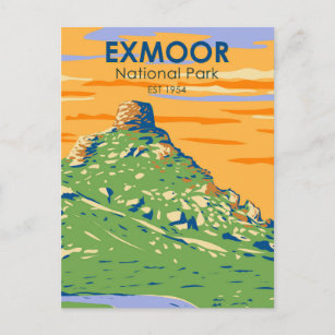 Carte Postale Exmoor National Park Castle Rock Angleterre Vintag