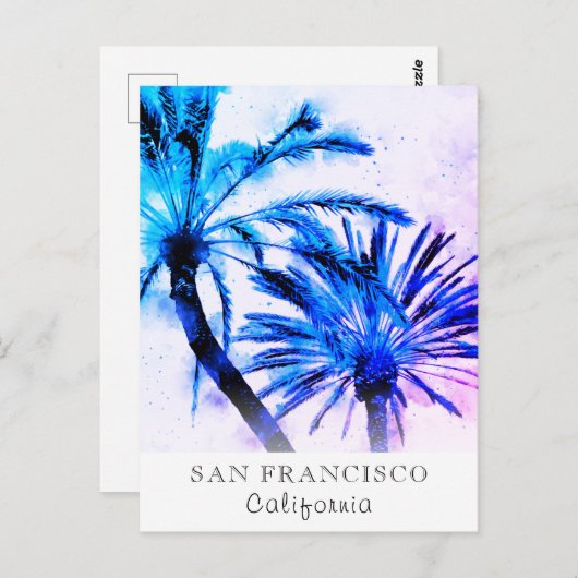 Carte Postale *~* Exotic AP25 Personnaliser Voyage Palm Abstrait (Devant / Derrière)