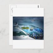 Carte Postale Expédier dans une bouteille (Devant / Derrière)