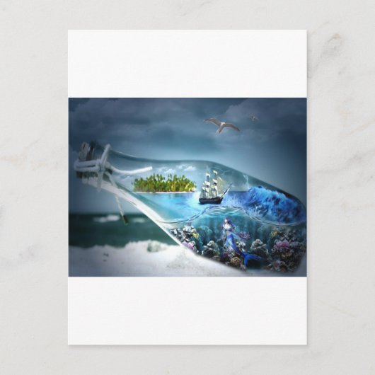 Carte Postale Expédier dans une bouteille (Devant)