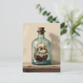 Carte Postale Expédier dans une bouteille | Rester en contact (Debout devant)