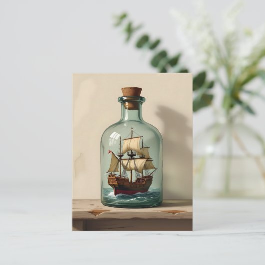 Carte Postale Expédier dans une bouteille | Rester en contact (Debout devant)