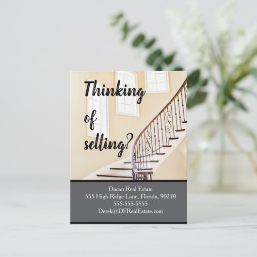 Carte Postale Expéditeur de Référence Immobilière – Vendre Plus  (Debout devant)