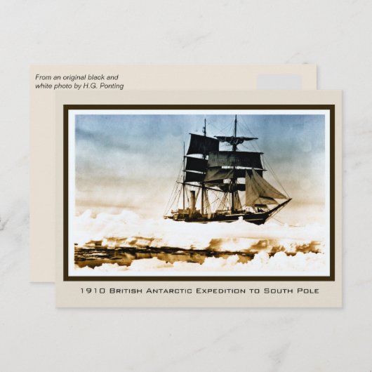 Carte Postale Expédition 1910 de Scott à Terra Nova Pôle Sud (Devant / Derrière)