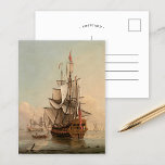 Carte Postale Expédition dans un calme | Peter Monamy<br><div class="desc">Expédition dans un calme (1700-1725) | La peinture maritime de Peter Monamy dans le calme est une peinture maritime sereine qui capture les navires au repos sur les eaux calmes. La composition met en évidence la tranquillité de la mer, avec des rendus détaillés des voiliers et le jeu doux de...</div>