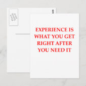 Carte Postale expérience (Devant / Derrière)