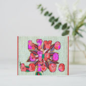 Carte Postale Expérience colorée Vie Florale motif art (Debout devant)