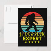 Carte Postale Expert de cache-cache Bigfoot drôle (Devant / Derrière)