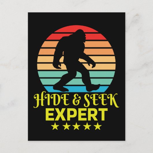 Carte Postale Expert de cache-cache Bigfoot drôle (Devant)