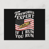 Carte Postale Expert en feux d'artifice Si je cours vous courez  (Devant)