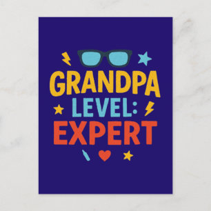 Carte Postale expert niveau papy (style cartoon)