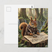 Carte Postale Explorateur Écureuil Mignon (Devant / Derrière)