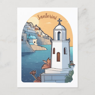 Carte Postale Exploration de Santorin, Grèce