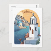 Carte Postale Exploration de Santorin, Grèce (Devant / Derrière)