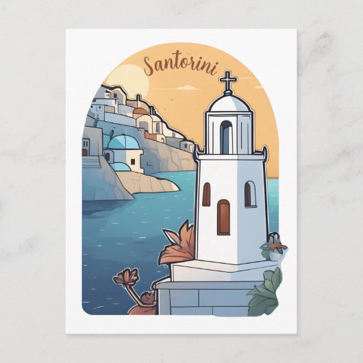 Carte Postale Exploration de Santorin, Grèce (Devant)