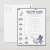 Carte Postale Exploration Spatiale Moon Walk (Devant / Derrière)