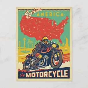 Carte Postale Explore America By Motorcycle