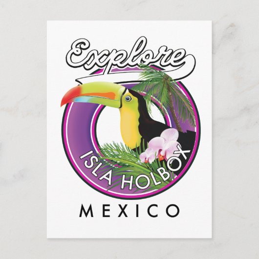 Carte Postale explorer Isla Holbox plage mexique voyage patch (Devant)
