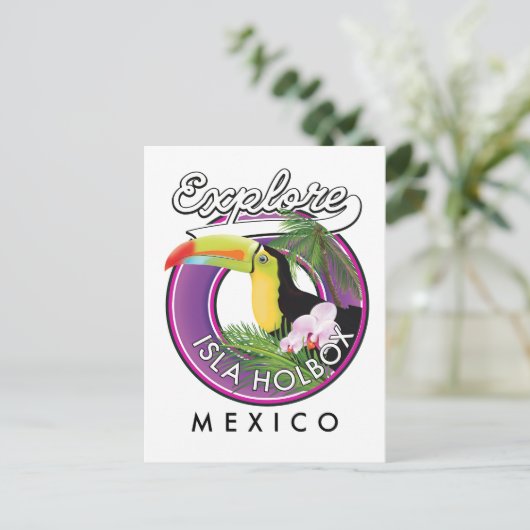 Carte Postale explorer la plage d'Isla Holbox au Mexique patch d (Debout devant)
