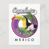 Carte Postale explorer la plage d'Isla Holbox au Mexique patch d (Devant)