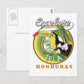 Carte Postale Explorer le logo de voyage Tela Honduras (Devant / Derrière)