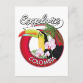 Carte Postale Explorer le logo rétro de Colombie (Devant)