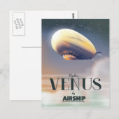 Carte Postale Explorer Vénus en dirigeable (Devant / Derrière)