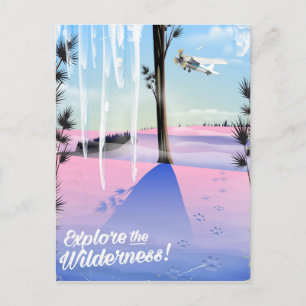 Carte Postale Explorez la nature ! Empreintes d'animaux en hiver