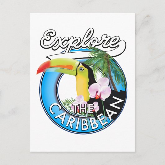 Carte Postale Explorez le patch de voyage des Caraïbes. (Devant)
