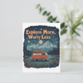 Carte Postale Explorez plus, inquiétez moins (Debout devant)