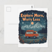 Carte Postale Explorez plus, inquiétez moins (Devant / Derrière)