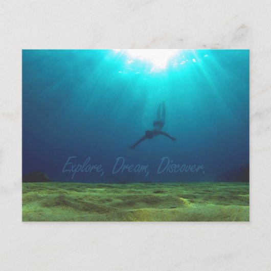 Carte Postale Explorez, Rêvez, Découvrez - Snorkel (Devant)