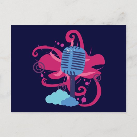 Carte Postale Explosion d'art microphone (Devant)