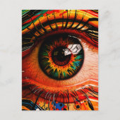 Carte Postale Explosion de Couleur Œil – Réalisme Abstrait Vibra (Devant)