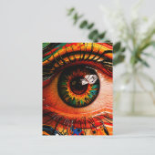 Carte Postale Explosion de Couleur Œil – Réalisme Abstrait Vibra (Debout devant)