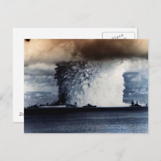 CARTE POSTALE EXPLOSION NUCLÉAIRE (Devant / Derrière)