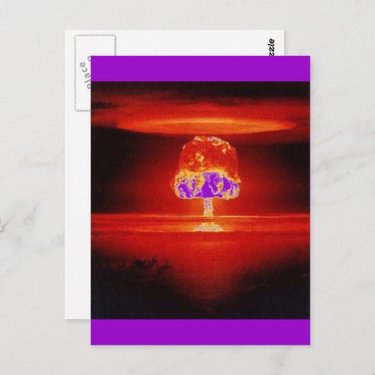 Carte Postale explosion nucléaire (Devant / Derrière)
