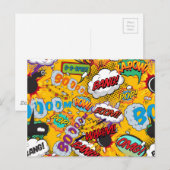 Carte Postale Explosions de l'art Pop de bandes dessinées rétro  (Devant / Derrière)