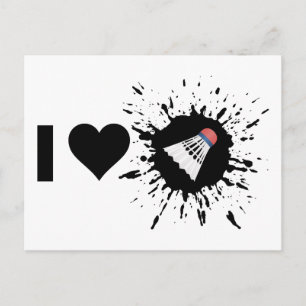 Carte Postale Explosive I Love Badminton