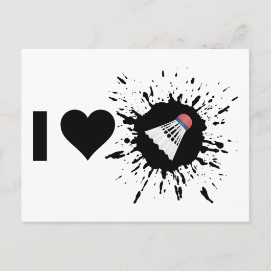 Carte Postale Explosive I Love Badminton (Devant)