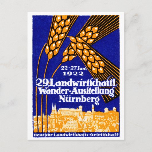 Carte Postale Exposition agricole de Nuremberg en 1922 (Devant)