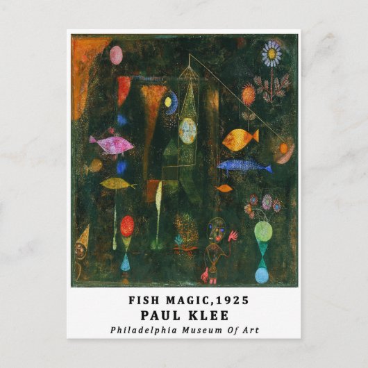 Carte Postale Exposition Bauhaus Paul Klee Fish Magic (Devant)