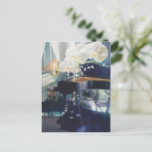 Carte Postale "Exposition Sud" Piano & Fleurs Aquarelle (Debout devant)