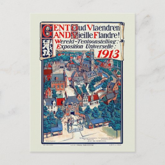 Carte Postale Exposition universelle de Gand 1913 Vieille Flandr (Devant)