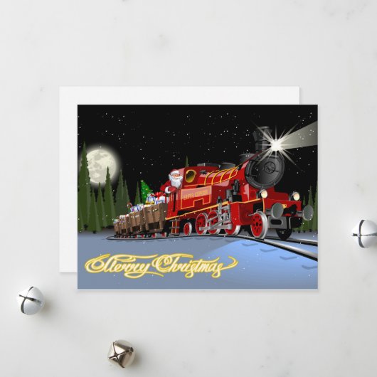 Carte postale express du Père Noël dessin animé (Devant/Arrière en situation)