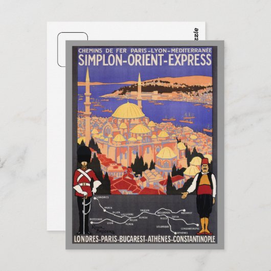 Carte Postale Express du Simplon à Constantinople (Devant / Derrière)
