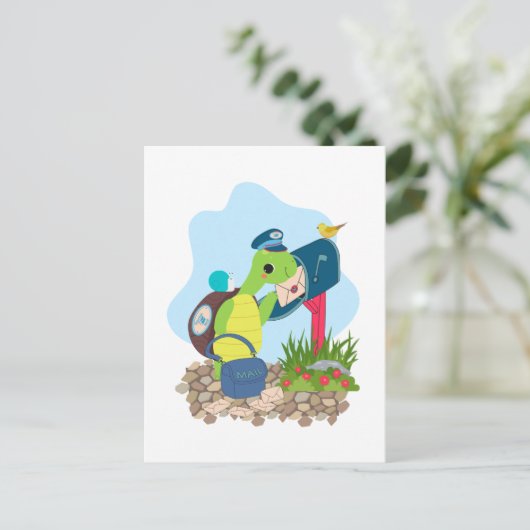 Carte Postale Express Snail Mail par Turtle (Debout devant)