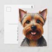 Carte Postale Expressif gros plan Yorkshire Terrier Portrait de  (Devant / Derrière)